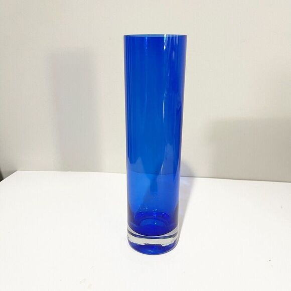 LSA International Krosno Stem Bud Vase Cobalt Blue Poland Studio Art Glass - Picture 9 of 16